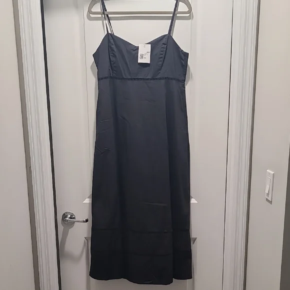 Forever 21 Black Midi Dress with Spaghetti Straps - Picture 1 of 5